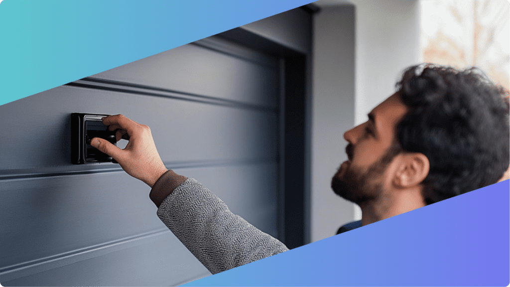 a person checking the lock on their door